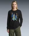 Halloween Samurai Skeleton Ukiyo-e Unisex Long Sleeve Tee No.2