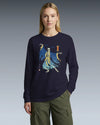 Halloween Samurai Skeleton Ukiyo-e Unisex Long Sleeve Tee No.2