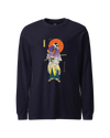 Halloween Samurai Skeleton Japanese Ukiyo-e Unisex Long Sleeve Tee Navy - Samurai Original