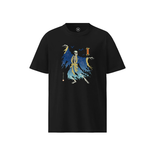 Halloween Samurai Skeleton Ukiyo-e Unisex organic t-shirt No.2