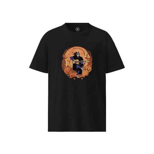 Halloween Skeleton Guitar Ukiyo-e Unisex organic t-shirt