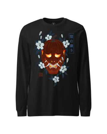 Hannya Pumpkin Halloween Japanese Ukiyo-e Unisex Long Sleeve Tee