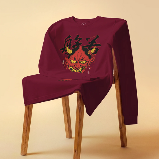 Hannya Japanese Ukiyo-e Unisex Long Sleeve Tee - Samurai Original