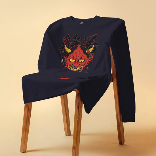 Hannya Japanese Ukiyo-e Unisex Long Sleeve Tee - Samurai Original