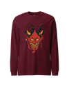 Hannya Japanese Ukiyo-e Unisex Long Sleeve Tee Maroon - Samurai Original