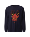Hannya Japanese Ukiyo-e Unisex Long Sleeve Tee Navy - Samurai Original