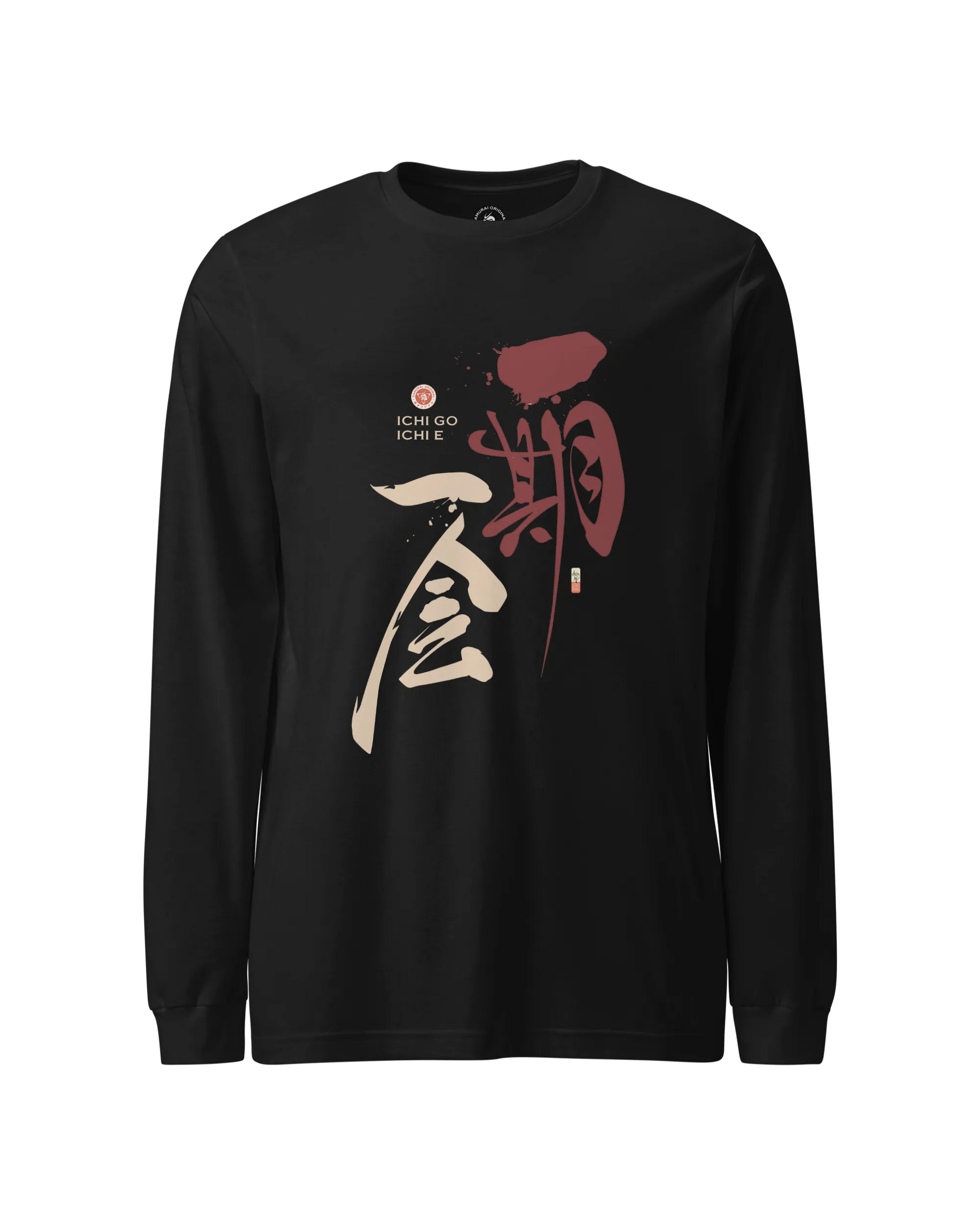 Ichi Go Ichi E Kanji Calligraphy Unisex Long Sleeve Tee Black - Samurai Original