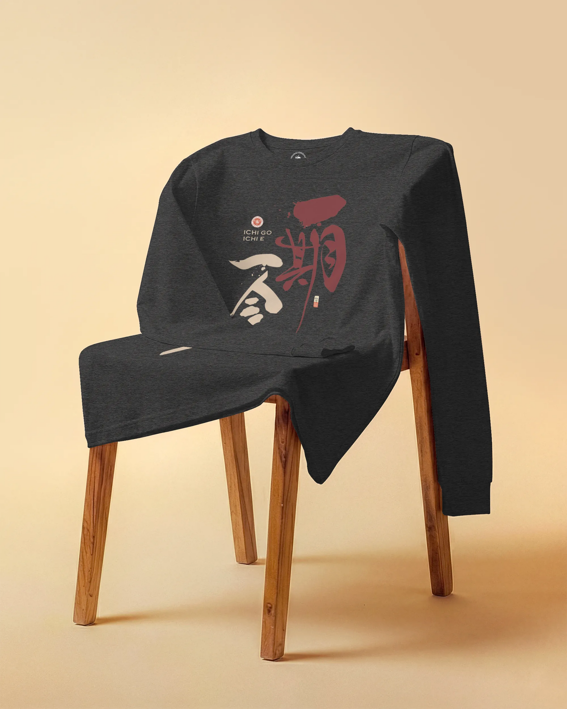 Ichi Go Ichi E Kanji Calligraphy Unisex Long Sleeve Tee - Samurai Original