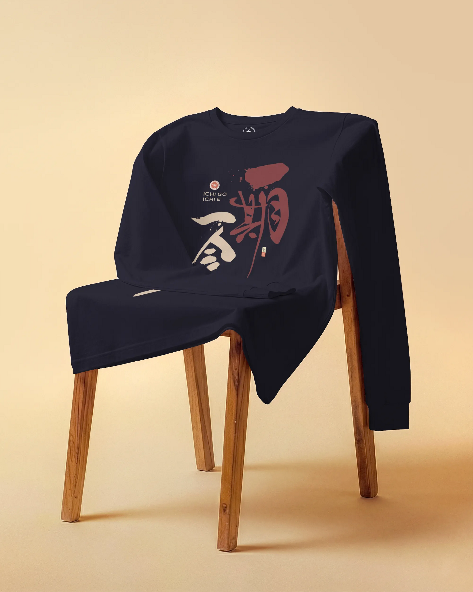 Ichi Go Ichi E Kanji Calligraphy Unisex Long Sleeve Tee - Samurai Original