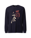 Ichi Go Ichi E Kanji Calligraphy Unisex Long Sleeve Tee Navy - Samurai Original