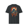 The Great Neko Fishing Organic T-shirt India Ink Grey - Samurai Original