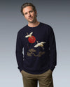 Japanese Crane and Pine Tree Ukiyo-e Unisex Long Sleeve Tee
