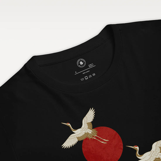 Japanese Crane & Pine Tree Organic Cotton T-Shirt - EU Edition - Samurai Original