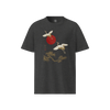 Japanese Crane & Pine Tree Organic Cotton T-Shirt - EU Edition Dark Heather Grey - Samurai Original