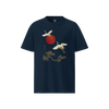 Japanese Crane & Pine Tree Organic Cotton T-Shirt - EU Edition French Navy - Samurai Original