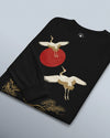 Japanese Crane and Pine Tree Ukiyo-e Unisex Long Sleeve Tee