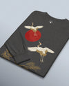 Japanese Crane and Pine Tree Ukiyo-e Unisex Long Sleeve Tee