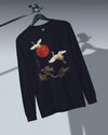 Japanese Crane and Pine Tree Ukiyo-e Unisex Long Sleeve Tee