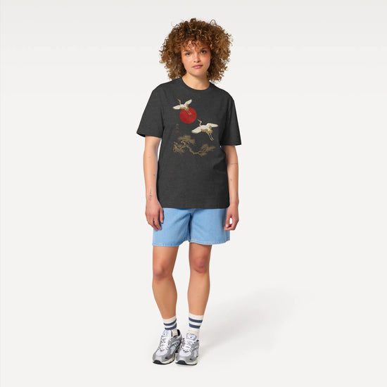 Japanese Crane & Pine Tree Organic Cotton T-Shirt - EU Edition - Samurai Original