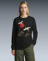 Japanese Crane and Pine Tree Ukiyo-e Unisex Long Sleeve Tee