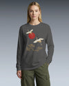 Japanese Crane and Pine Tree Ukiyo-e Unisex Long Sleeve Tee
