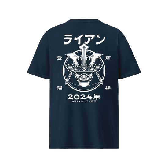 Samurai Kabuto Custom Name Organic T-Shirt – EU Edition French Navy - Samurai Original