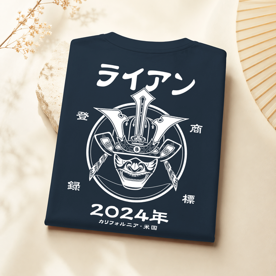 Samurai Kabuto Custom Name Organic T-Shirt – EU Edition - Samurai Original