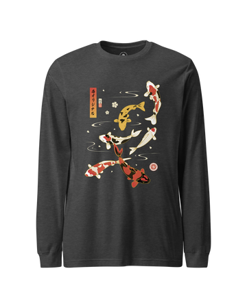 Koi Fish Japanese Ukiyo-e Unisex Long Sleeve Tee