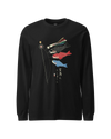 Koinobori Carp Flag Japanese Ukiyo-e Unisex Long Sleeve Tee Black - Samurai Original
