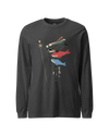 Koinobori Carp Flag Japanese Ukiyo-e Unisex Long Sleeve Tee Dark Grey Heather - Samurai Original