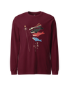 Koinobori Carp Flag Japanese Ukiyo-e Unisex Long Sleeve Tee Maroon - Samurai Original