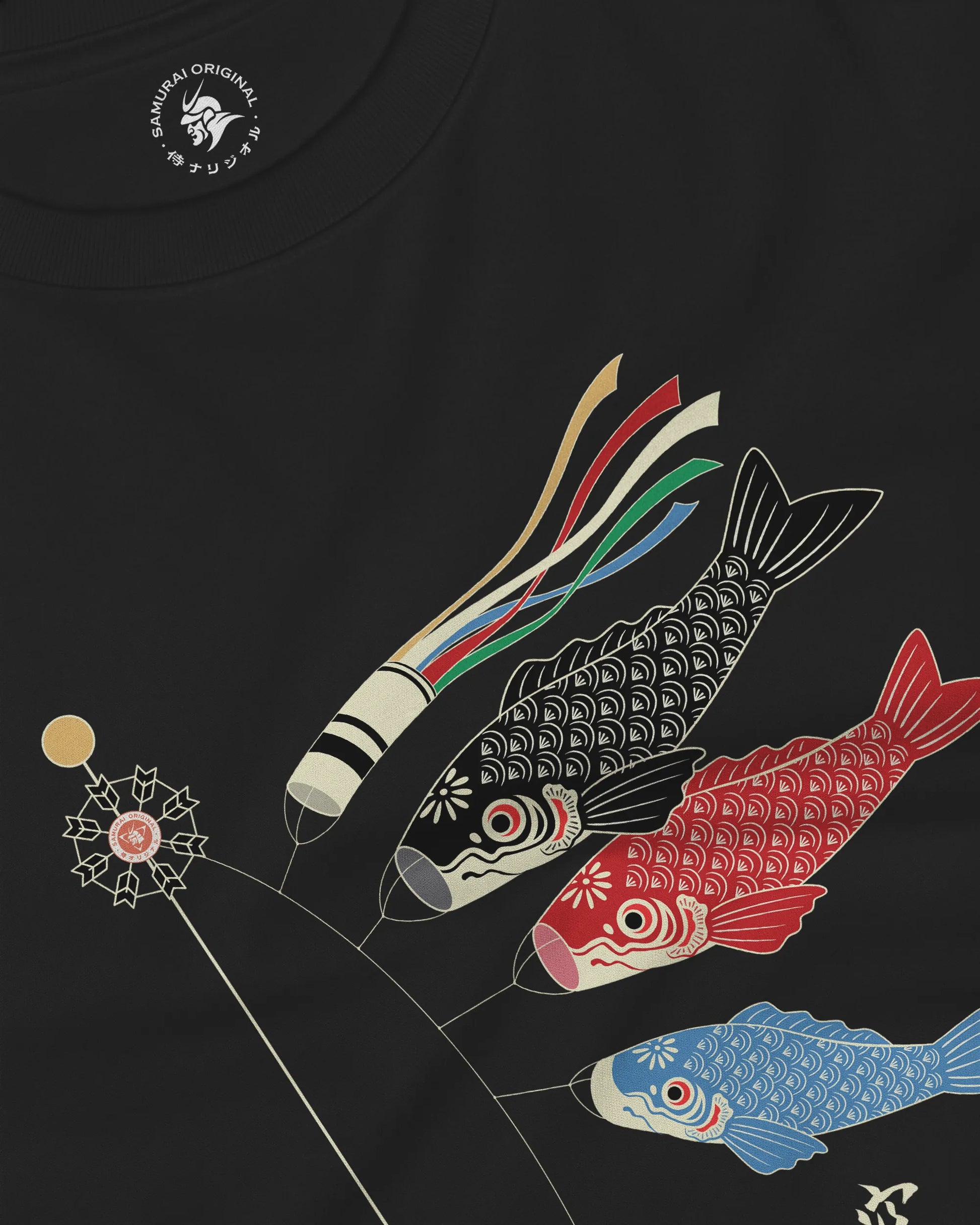Koinobori Carp Flag Japanese Ukiyo-e Unisex Long Sleeve Tee - Samurai Original