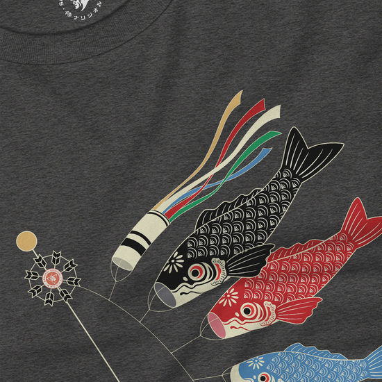 Koinobori Carp Flag Japanese Ukiyo-e Unisex Long Sleeve Tee - Samurai Original