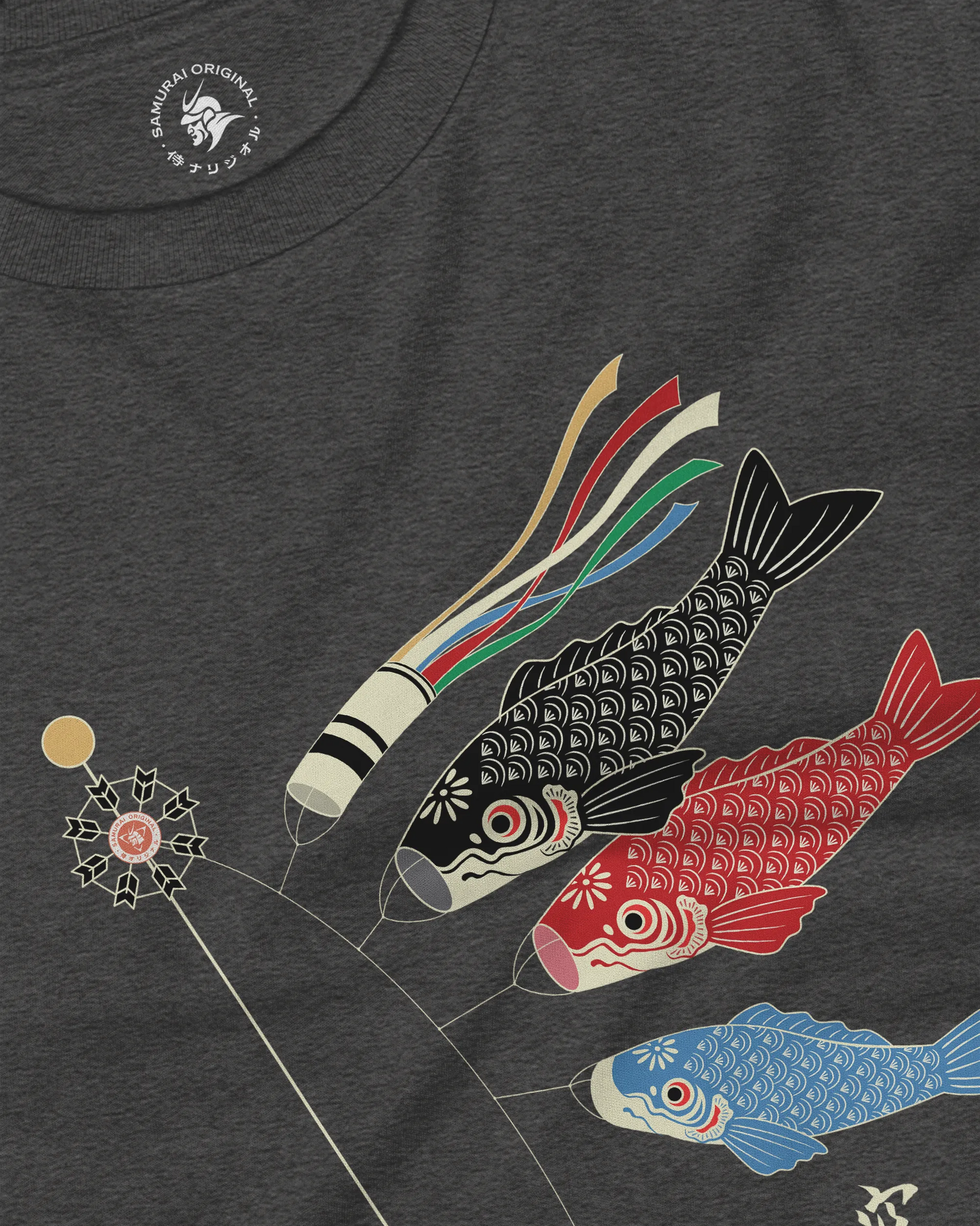 Koinobori Carp Flag Japanese Ukiyo-e Unisex Long Sleeve Tee - Samurai Original