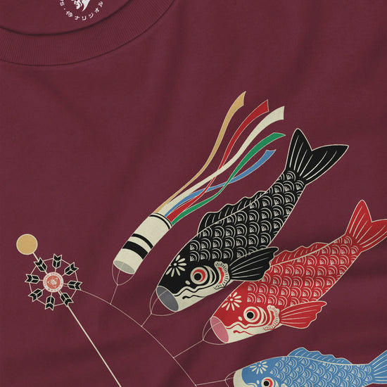 Koinobori Carp Flag Japanese Ukiyo-e Unisex Long Sleeve Tee - Samurai Original
