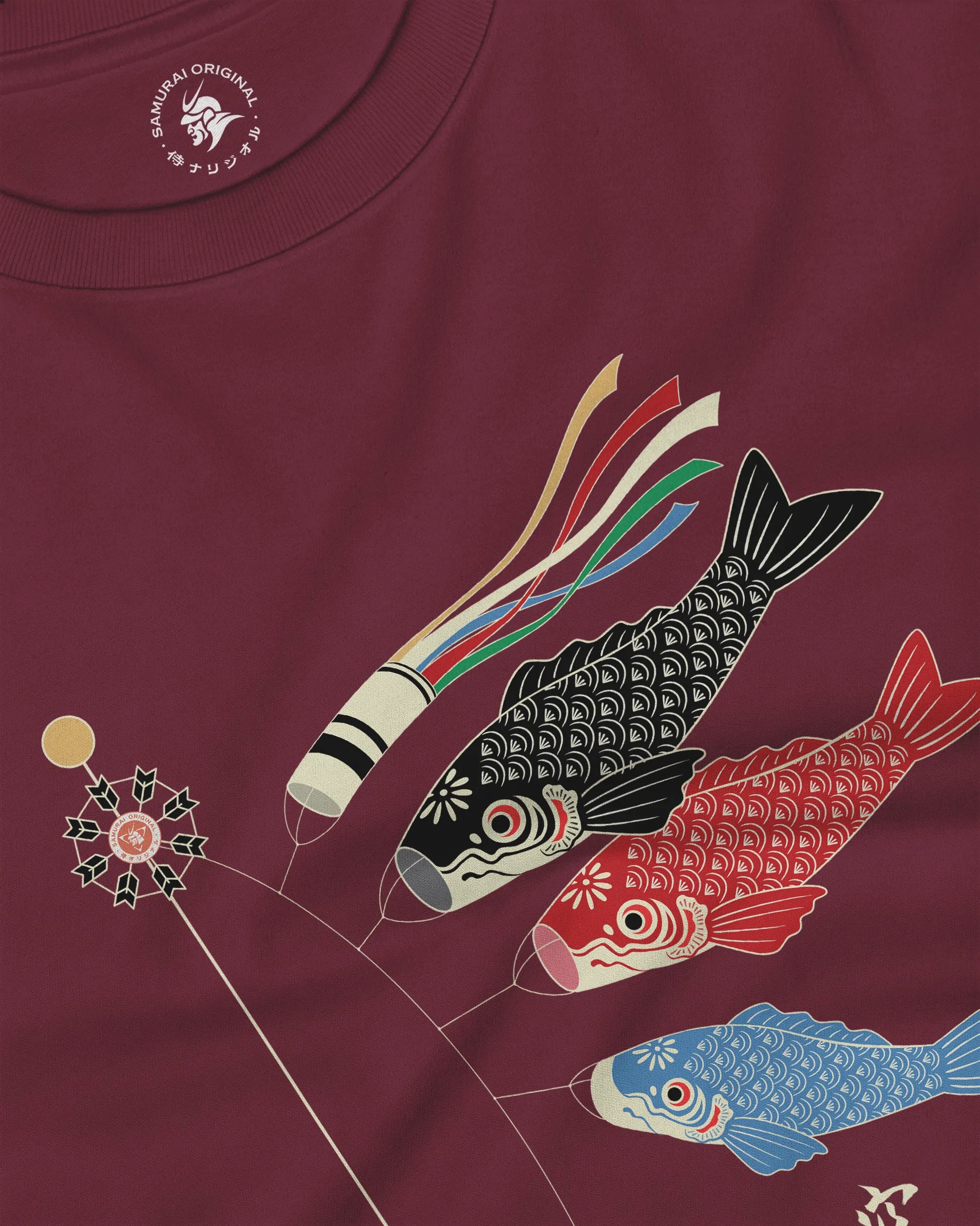 Koinobori Carp Flag Japanese Ukiyo-e Unisex Long Sleeve Tee - Samurai Original