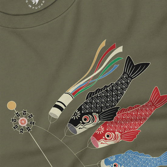 Koinobori Carp Flag Japanese Ukiyo-e Unisex Long Sleeve Tee - Samurai Original