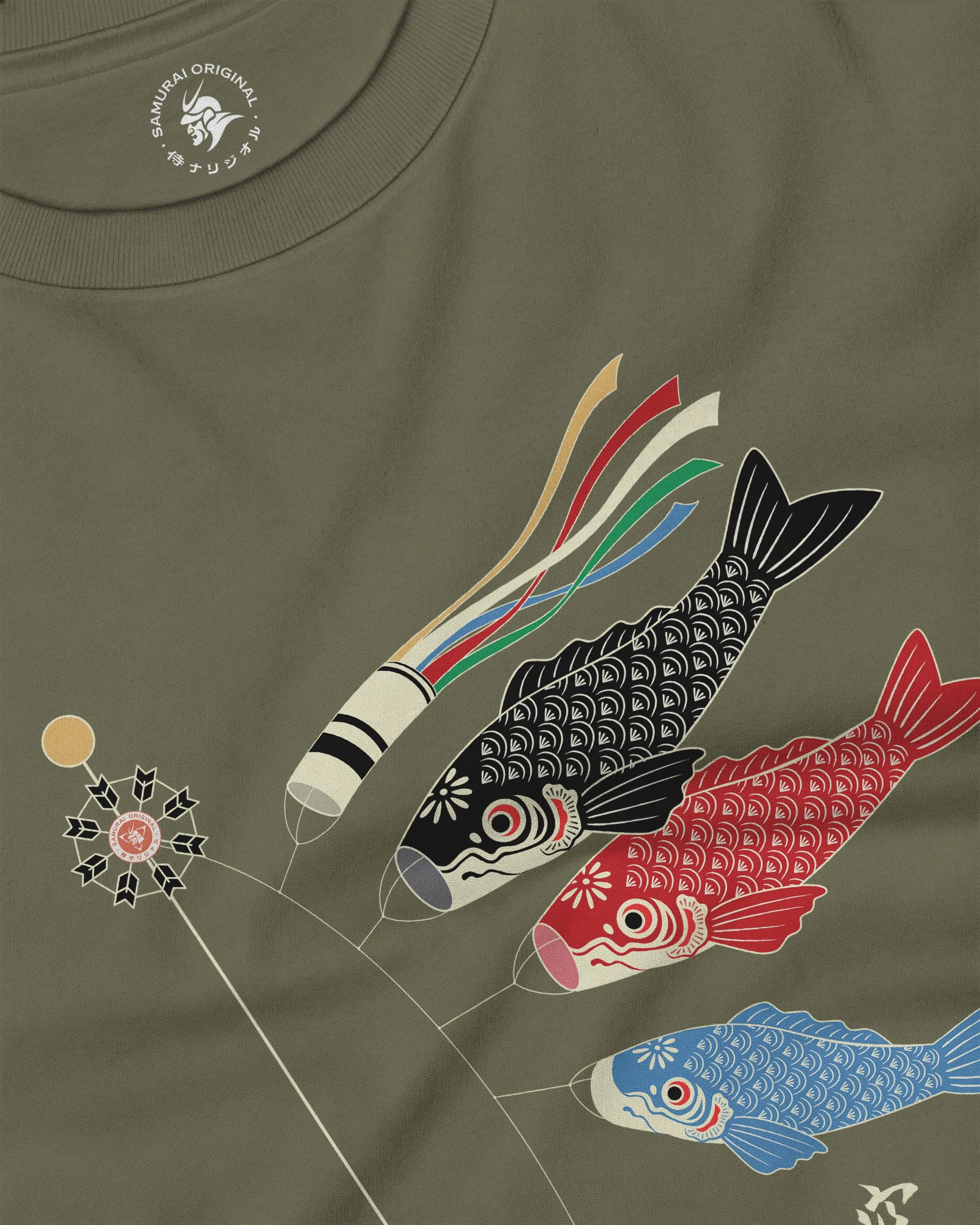 Koinobori Carp Flag Japanese Ukiyo-e Unisex Long Sleeve Tee - Samurai Original