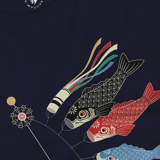 Koinobori Carp Flag Japanese Ukiyo-e Unisex Long Sleeve Tee - Samurai Original