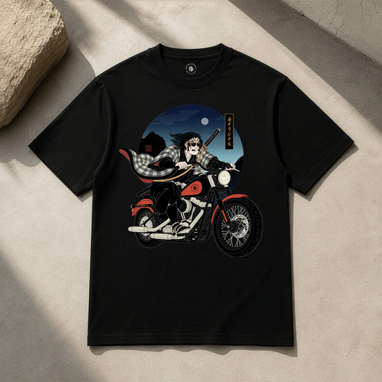 Kurokaze Samurai Biker Ukiyo-e Organic T-shirt - Samurai Original