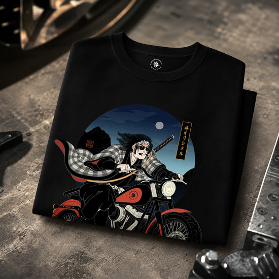 Kurokaze Samurai Biker Ukiyo-e Organic T-shirt - Samurai Original