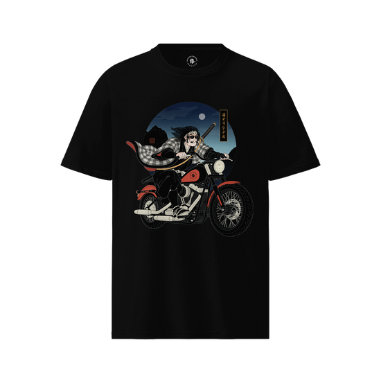 Kurokaze Samurai Biker Ukiyo-e Organic T-shirt - Samurai Original
