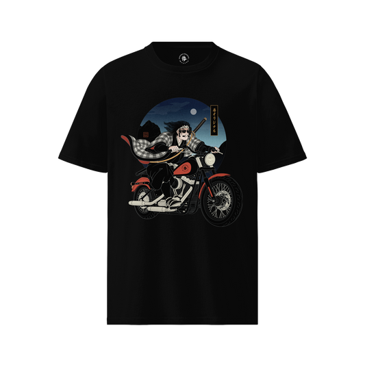 Kurokaze Samurai Biker Ukiyo-e Organic T-shirt - Samurai Original