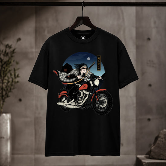Kurokaze Samurai Biker Ukiyo-e Organic T-shirt - Samurai Original