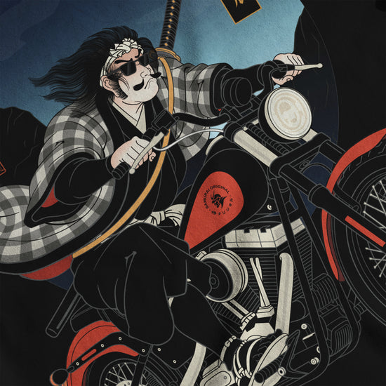 Kurokaze Samurai Biker Ukiyo-e Organic T-shirt - Samurai Original
