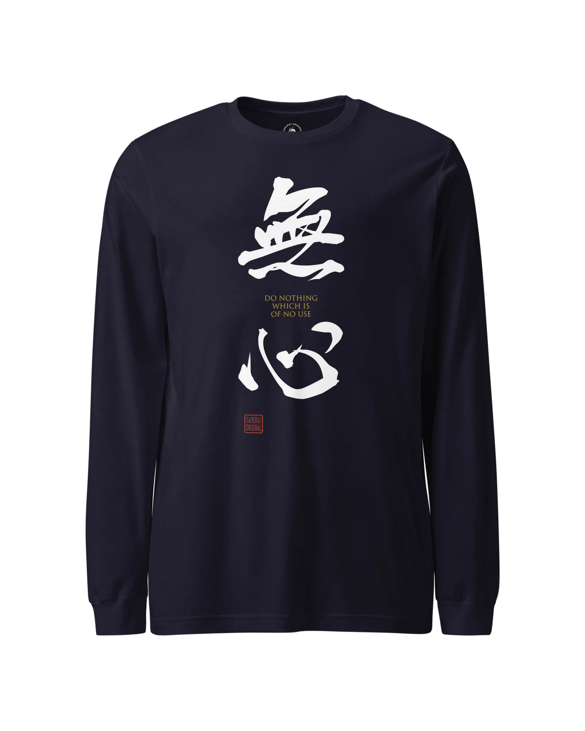 MUSHIN - The Master's Essence Unisex Long Sleeve Tee Navy - Samurai Original