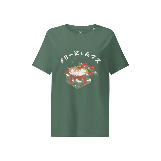 Merry Cat Mas Japanese Ukiyo-e Women’s organic t-shirt