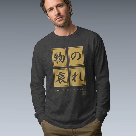Mono No Aware Japanese Calligraphy Unisex Long Sleeve Tee - Samurai Original