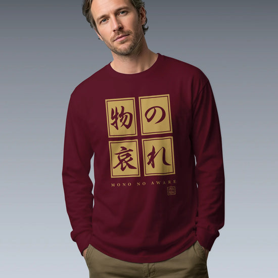 Mono No Aware Japanese Calligraphy Unisex Long Sleeve Tee - Samurai Original