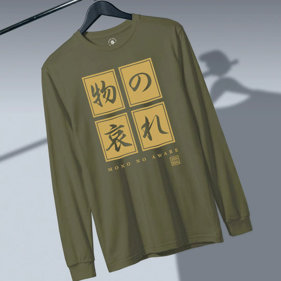 Mono No Aware Japanese Calligraphy Unisex Long Sleeve Tee - Samurai Original